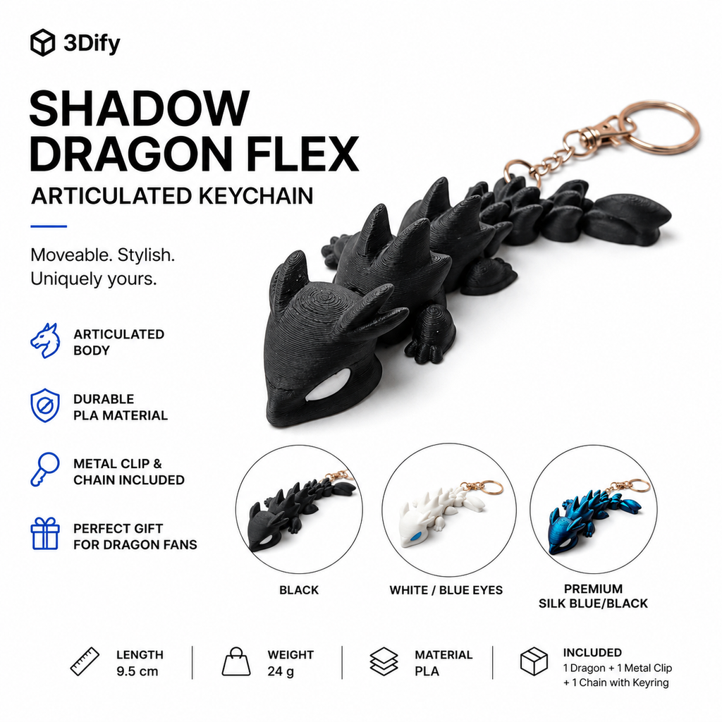 Shadow Dragon Flex – Articulated Dragon Keychain
