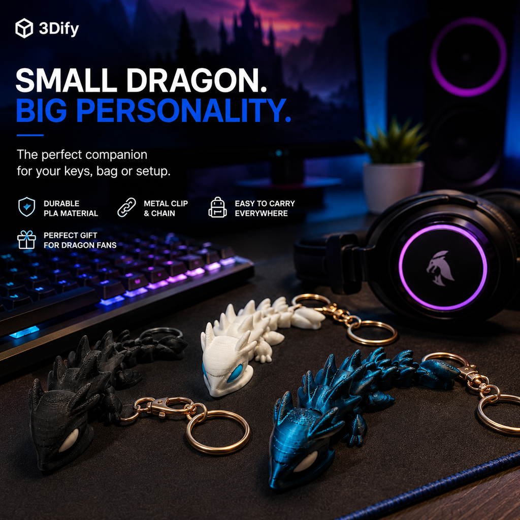 Shadow Dragon Flex – Articulated Dragon Keychain
